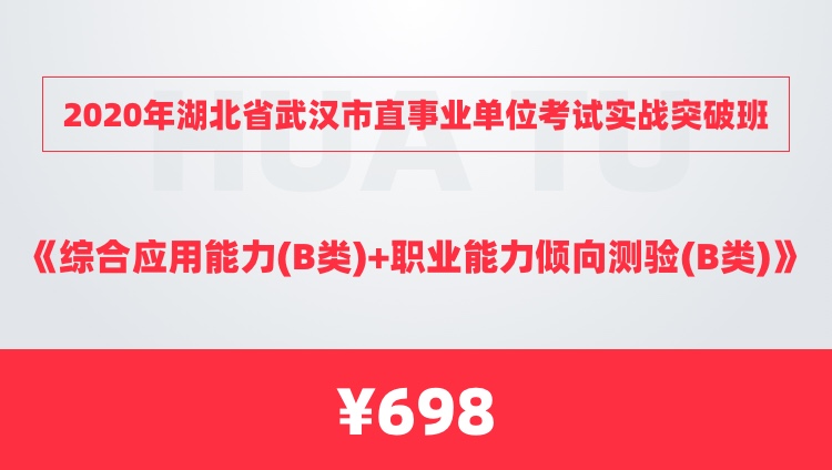 2020年湖北省武汉市直事业单位考试实战突破班《综合应用能力》+《职业能力倾向测验》（B类）